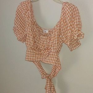 Plaid Crop blouse